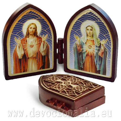 Mini oltár 8x4cm - Jézus + Mária