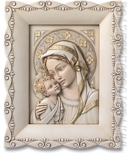 Madonna gyermekkel - műgyanta relief kép 28x34cm