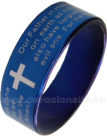 Keresztény gyűrű - Miatyánk - kék