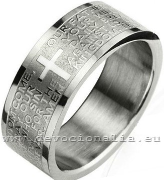 Keresztény gyűrű - Miatyánk - ezüstszínű