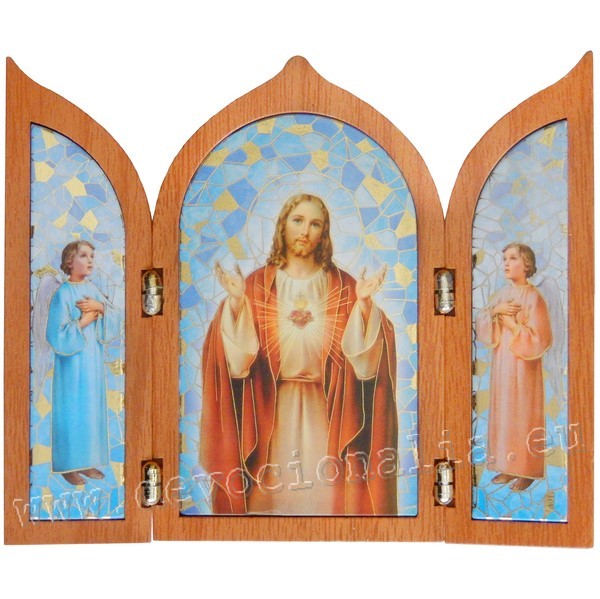 Szárnyas oltár 12x10cm - Jézus szíve