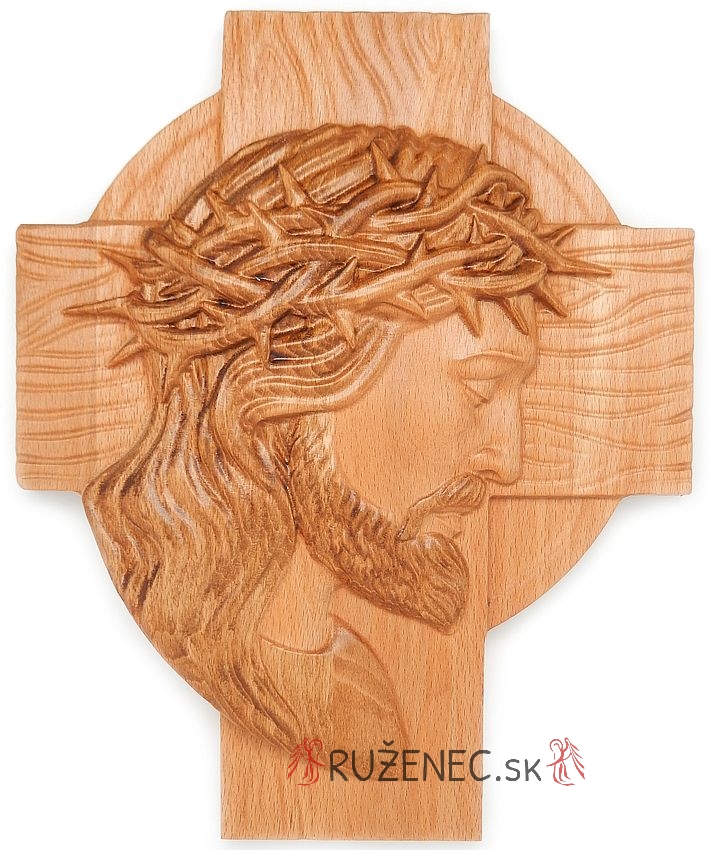 Fafaragás - Feszület Krisztus arccal - 30x24cm