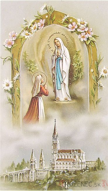 Aranyozott imakp - Lourdes - 6.5x10.5cm