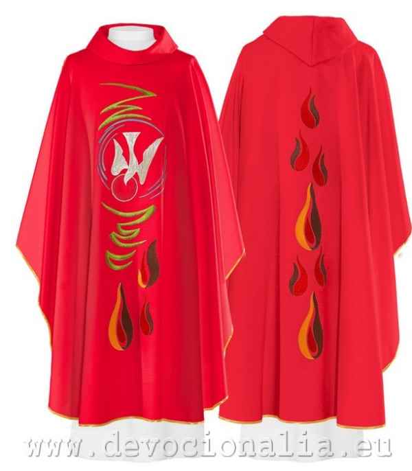 Piros hmzett miseruha Szentlelkes mintval - 116
