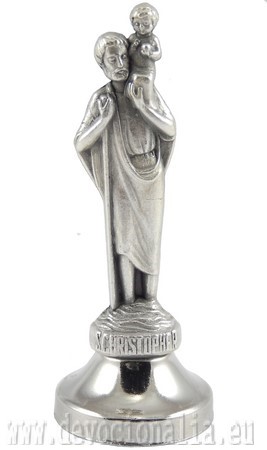 Szent Kristf szobrocska - ezstszn