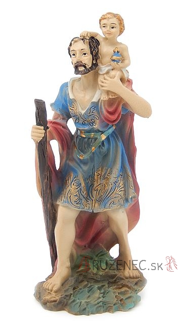 Szent Kristf szobrocska - 12,5 cm