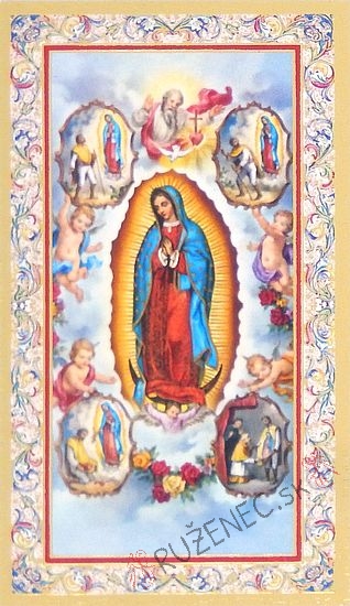 Aranyozott imakp - Guadalupei Szzanya - 6.5x10.5cm