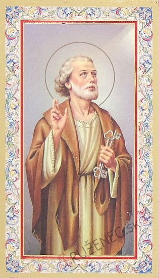 Aranyozott imakép - Szent Péter - 6.5x10.5cm